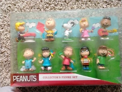 Peanuts Gang pacote com 10 bonecos colecionáveis conjunto Just Play 2015 brinquedo Pvc Snoopy Linus - Imagem 1 de 2