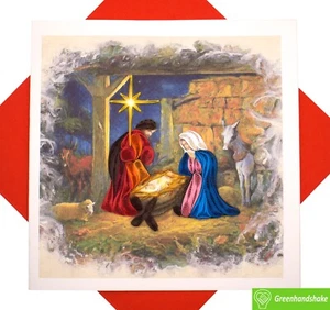Nativity Scene Christmas Quilling Greeting Card - GREENHANDSHAKE - Picture 1 of 8
