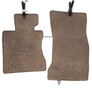 BMW 528i 525i 530i 550i xDrive 2005-2010 OEM Tan Rubber Front Floor Mat Liners - Picture 1 of 19