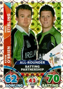 2015 IRELAND Cricket Card KEVIN O'BRIEN & PAUL STIRLING World Cup - Picture 1 of 2