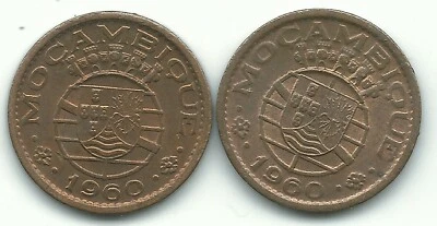 HIGH GRADE LOT 2 1960 PORTUGAL / MOZAMBIQUE 10 CENTAVOS COINS-AGT499 - Image 1 of 2