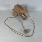 Vintage Wooden Bunny Pull Along Hopping Toy Rabbit Wood Rolling  Handmade