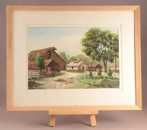 Leonard F. Starks original watercolor painting, framed, matted 28x22 - Picture 1 of 8