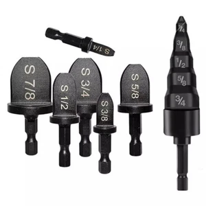 7x Swaging Tool Drill Bit Set HVAC Repair Tool Copper Pipe Flaring Tube Expander - Picture 1 of 12