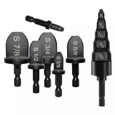 7x Swaging Tool Drill Bit Set HVAC Repair Tool Copper Pipe Flaring Tube Expander