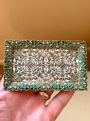 Rare Antique Art Nouveau Sterling Silver  Plique A Jour Pin Tray Shiebler Mint - Image 1 of 4