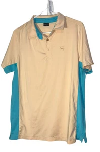 Short Par 4 Poloshirt Herren Medium Pfirsich & Blau Farbe Kurzarm Golf - Bild 1 von 6