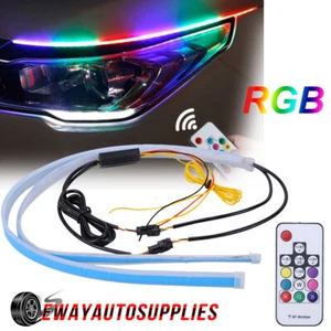 2x 60CM RGB Delgado Secuencial Flexible LED DRL Tira de Señal de Giro Faro Remoto - Imagen 1 de 12