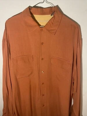 Camisa Johnston & Murphy Manga Larga Naranja Para Hombre Bolsillo Abotonada Talla Grande Foto 1 de 4