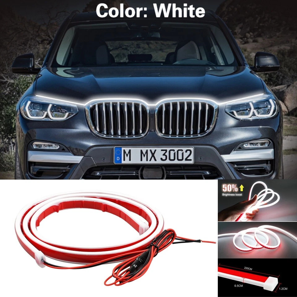 86" Dynamic LED Running Light Front Hood Strip Ambient Lamp For BMW X3 2006-2022 - Imagem 1 de 4