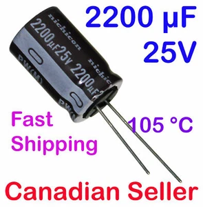 1/5/10 pcs 2200uF 25V 16x25mm PW Nichicon Low Impedance - Imagen 1 de 1