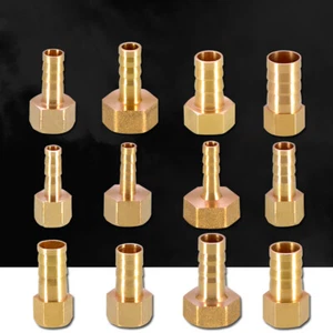 BSP 1/8" 1/4" 3/8" Female Thread Hose Tail Barb Connector Brass Hosetail Fitting - Picture 1 of 20