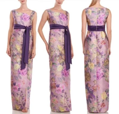Vestido Columna Estampado Floral KAY UNGER Cosette Púrpura Woodrose Nuevo con Etiquetas $298 Talla 6 Foto 1 de 4