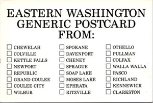 Eastern Washington GENERIC POSTCARD City Names 4x6 Postcard - Picture 1 of 2