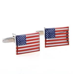 MRCUFF American Official Flag USA America Pair Cufflinks & Presentation Gift Box - Picture 1 of 6