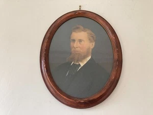 Antikes Original Ölgemälde Herren Portrait Bauernhaus Scheune Bergung um 1850 - Bild 1 von 12