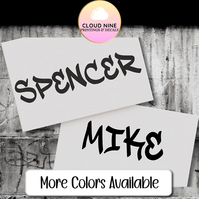 Calcomanía con nombre de graffiti personalizada de vinilo calcomanía urbana vaso pegatina computadora portátil Foto 1 de 4