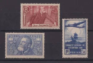 FRANCE SERIE DE 3 TIMBRES NEUF** N°318/320 Cote: 101,00 € - Imagen 1 de 2