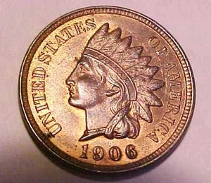 1906 Indian Cent ~Choice Uncirculated ~Radial Orange & Leather ☆Make An Offer☆ - Picture 1 of 8