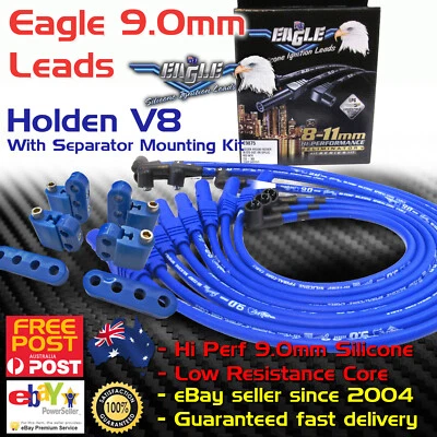Eagle 9mm Around Rocker Cover Spark Plug Leads Fits Holden V8 253 308 + Mounting - Image 1 of 4