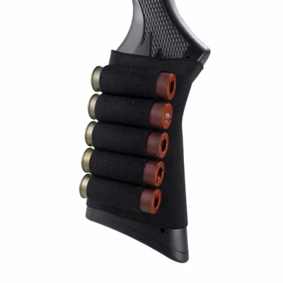 5 Rounds Shotgun Shells Buttstock Shell Elastic Loops Holder for 12 20 Gauge - Image 1 of 4