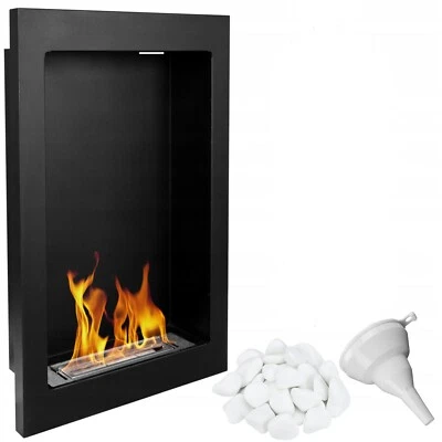 Camino a bioetanolo biocamino sospeso VERTICAL nero 61X39cm - Immagine 1 di 4