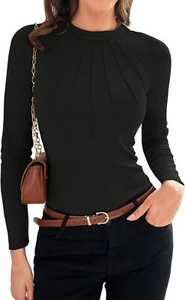 GRACE KARIN Long Sleeve Shirts for Women Pleated Blouses for Women Dressy Casual - Picture 1 of 8