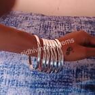 925 Sterling Silver bangles, Set of 7 Silver Plain Stacking bangles For Women M5