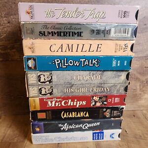 Lot Of Classic VHS Tapes 30s 40s 50s Romance, Casablanca Hepburn Sinatra Bogart