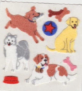 Pegatinas para álbumes de recortes Sandylion RaRe FUZZY DOGS D16 DE COLECCIÓN **SIN IMPRESIÓN** - Imagen 1 de 1
