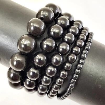 Pulseira elástica Web Magnesite turquesa 7,5" contas 4mm 6mm 8mm 10mm 12mm rosa - Imagem 1 de 2