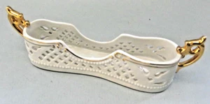 Porzellan Schätze Besteck Silberbesteck Caddy Utensilien Halter Goldrand 8" - Bild 1 von 7