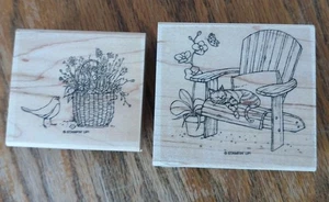 Peace Within Stampin' Up! Stempelkorb mit Vogel & Stuhl mit Katze - Bild 1 von 5