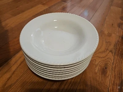 Pier 1 BIANCA Cuerda Blanca Piedra de Hierro Brasil Borde Sopa Pasta Cuenco Juego de 8 Foto 1 de 4