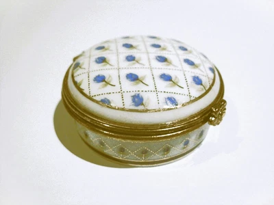 VINTAGE DEL PRADO TRINKET PILL BOX PORCELAIN Collector's Edition Tulips Unused - Image 1 of 3