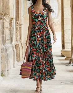 Maxi Vestido Peruvian Connection en Multicolor Acuarela Floral Talla Grande Boho - Imagen 1 de 7