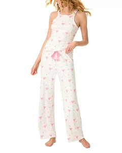 Pj Salvage E3205 Drinks Tini Time Pajama Set in Ivory Size L - Picture 1 of 5