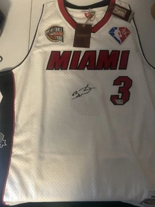 Dwyane Wade Miami Heat Signed White Mitchell & Ness HOF of 2023 Jersey-On Front - Picture 1 of 12