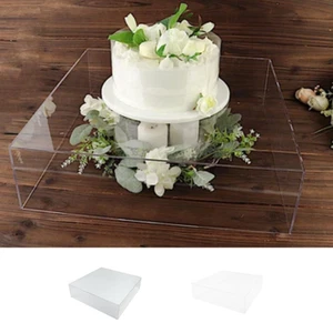 18" x 18" Acrylic Display Box Cake Stand Pedestal Riser Party Events Decorations - Picture 1 of 18
