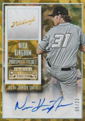 2015 CONTENDERS NICK KINGHAM P PIRATES ROOKIE #8 CRACKED ICE AUTO 05/23 SSP HOT! - Image 1 of 2