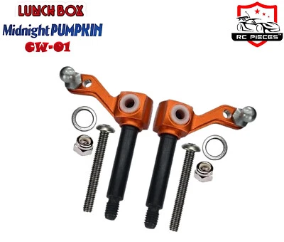 TAMIYA RC CW-01 LUNCH BOX MID NIGHT PUMPKIN CNC ALLOY FRONT KNUCKLE ARMS UPGRADE - Image 1 of 2