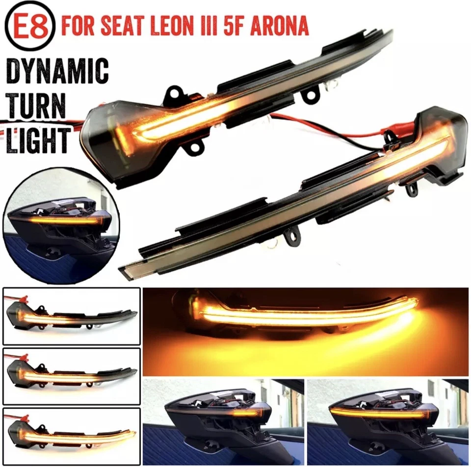 Indicadores LED dinámicos de espejo retrovisor Seat Leon MK3 e Ibiza MK5 (PAR) Foto 1 de 4
