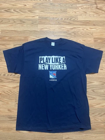 NEW YORK RANGERS “PLAY LIKE A NEW YORKER” CHASE NAVY  XL T SHIRT Cover