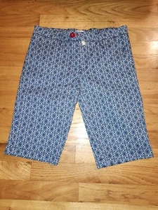 BOYS Baronio Bermuda Shorts Size 16 BLUE Floral/Geometric Pattern Made in Italy - Picture 1 of 7