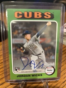 2024 Topps Heritage JORDAN WICKS Real One Autografi #ROA-JWI CUBS - Foto 1 di 2