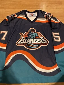 New York Islanders Fisherman Vintage Brett Lindros CCM Hockey Jersey Blue XXL - Picture 1 of 3