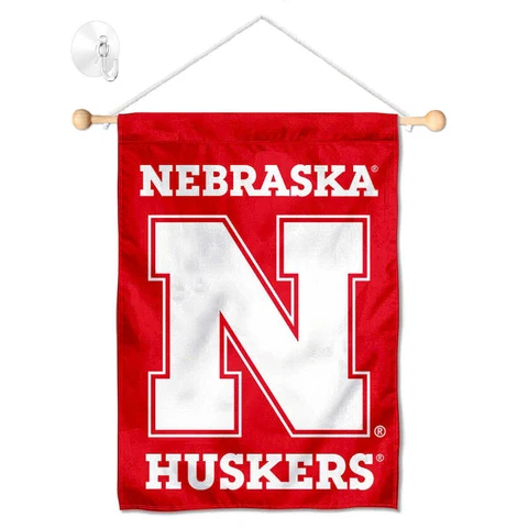 Nebraska Cornhuskers Banner Window Hanging with Suction Cup Cover