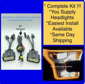 Ford F-150 F150 2016 Halogen To LED Headlight Conversion Harness Adapter PNP - Picture 1 of 3