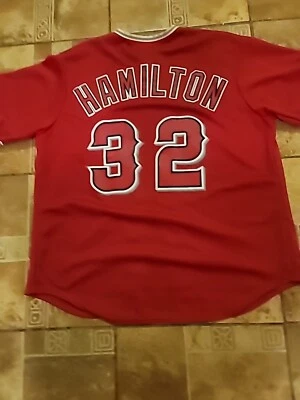 Mlb Adult Xl Angels Hamilton 32 Magestic Jersey - Image 1 of 4