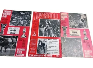 3 Liverpool Football Programmes 1977 Vintage The Anfield Review  - Picture 1 of 10